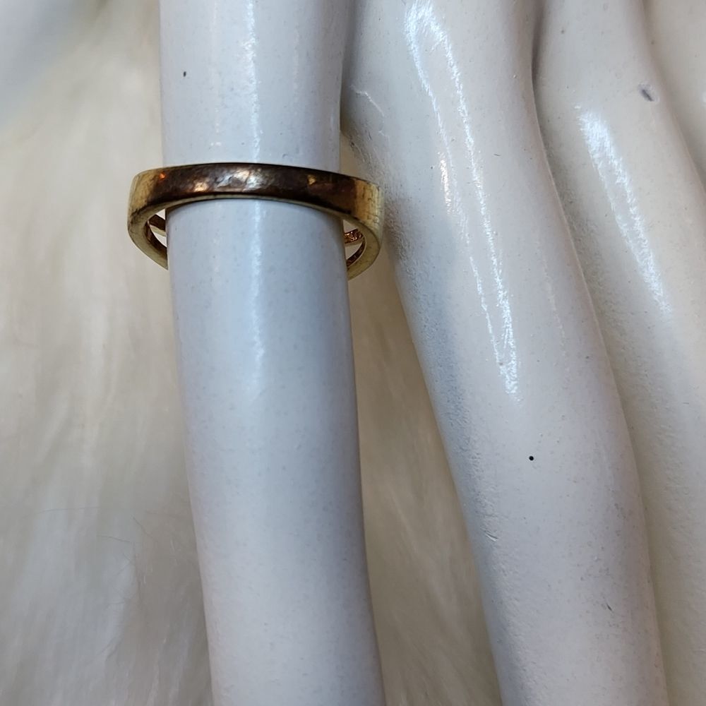 Gold Pink Crystal Flower Ring Size 7 - Picture 5 of 5